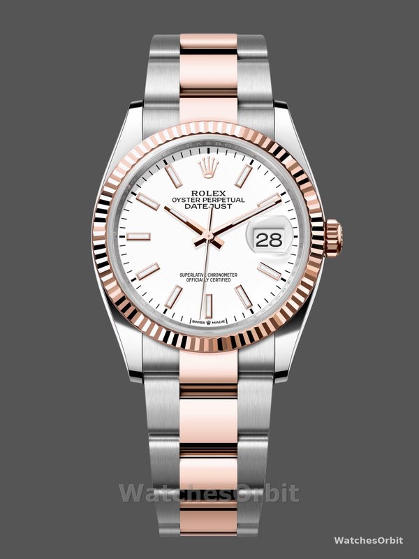 Rolex Datejust Stainless Steel and Rose Gold m126231 0018 White Index Oyster