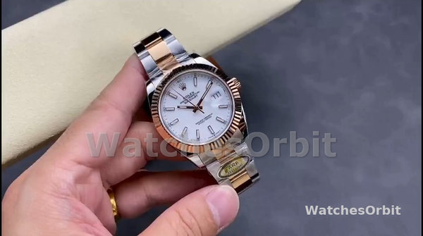 Replique Hommes - Rolex Datejust-m126231 0018, acier inoxydable et or rose, index blanc, cadran blanc Oyster
