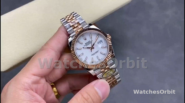 Replique Hommes - Rolex Datejust-M126231 0017, acier et or Everose, cadran blanc Cadran blanc