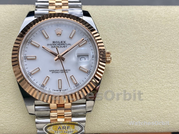 Mens Rolex Datejust-M126231 0017, Steel & Everose Gold, White Dial White Dial Replica Watch Image