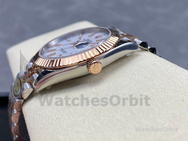 Mens Rolex Datejust-M126231 0017, Steel & Everose Gold, White Dial White Dial Replica Watch Image