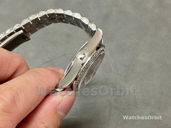 Rolex Datejust Steel White Gold Pink Dial m279384rbr 0003 28mm Lady Replica Watch