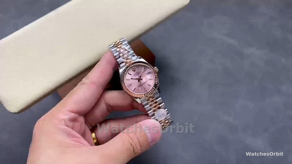 Replique Rolex Lady Datejust 31-279171 0023, bicolore, cannelé, rose jubilé, cadran rose pour femme
