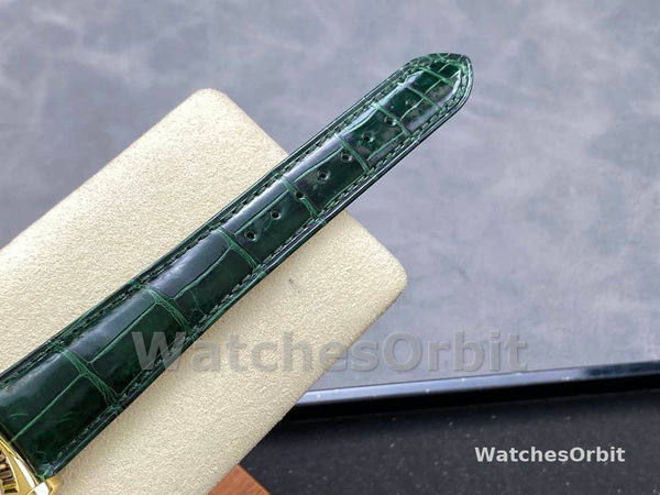 Replica Rolex Day Date-118138, 36mm, Groen & Diamanten voor heren