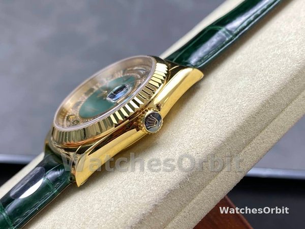 Replica Rolex Day Date-118138, 36mm, Groen & Diamanten voor heren