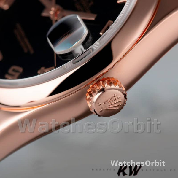 Replica Rolex Day-Date 36mm unisex-118205-zwart Arabische wijzerplaat zwart