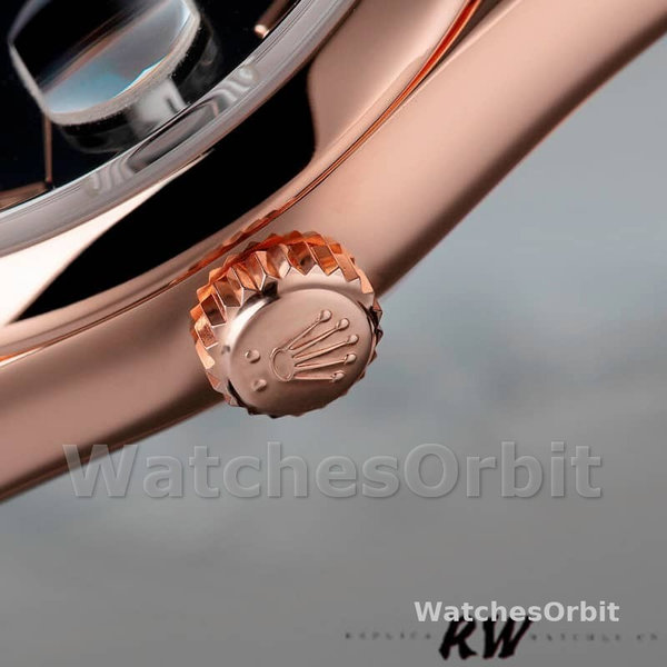 Replica Heren Rolex Day-Date 36mm Unisex-118205-Zwarte Wijzerplaat Zwart
