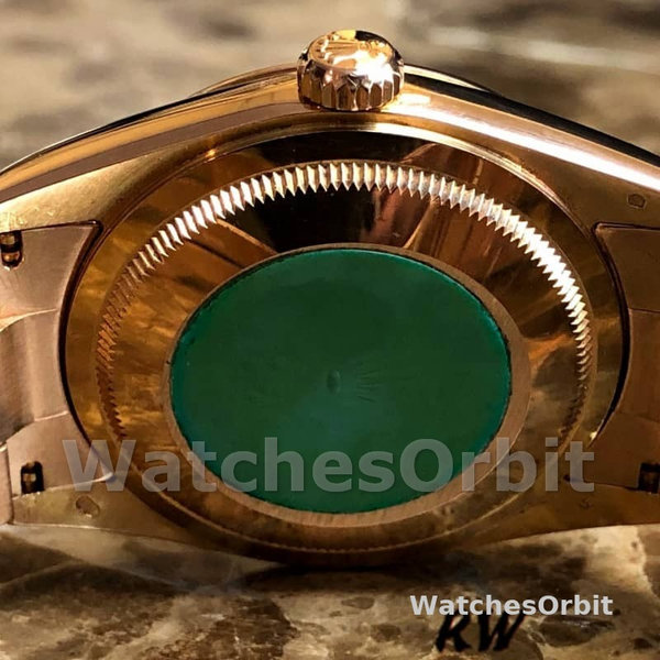Replica Rolex Day-Date 36mm Unisex-118205-Everose Gold-White Dial Wit