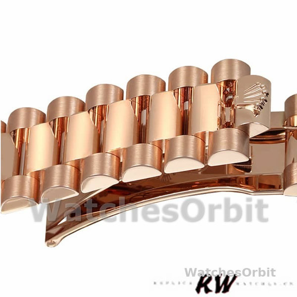 Replica Rolex Day-Date 36mm unisex-118205-Rose Gold-Chocolate Dial Chocolade