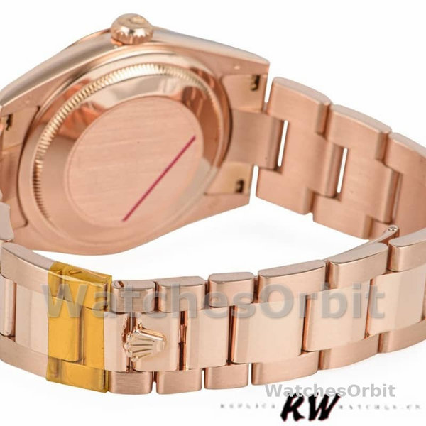 Replica Rolex Day-Date 36mm unisex-118205-Rose Gold-Pink Dial Roze