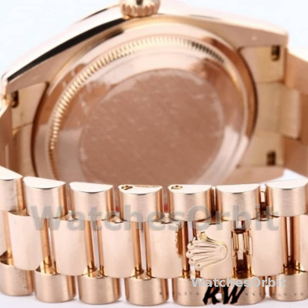Replica Rolex Day-Date 36mm unisex-118205-Rose Gold-Pink Dial-Automatic Roze