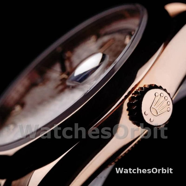 Replica Rolex Day-Date 36mm unisex-118205-Rose Gold-Pink Jubilee Diamond Dial Roze