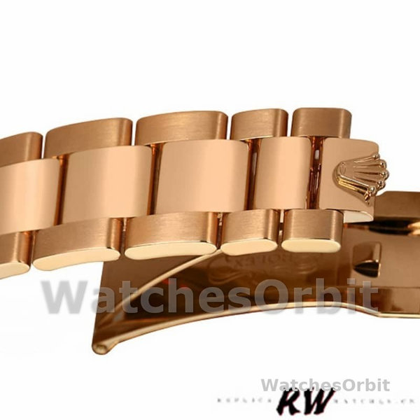 Replica Rolex Day-Date 36mm unisex-118205-Rose Gold-Pink Jubilee Diamond Dial Roze