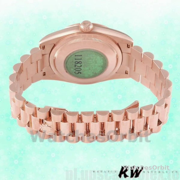 Replica Rolex Day-Date 36mm unisex-118205-Rose Gold-Rhodium Grey Dial Grijs