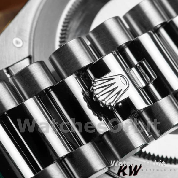 Replica Rolex Day-Date 36mm unisex-118206-IJsblauwe wijzerplaat-gepolijst platina ring Ijsblauw