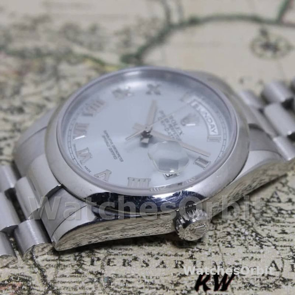 Replica Rolex Day-Date 36mm Unisex-118206-Platinum-Ice Blue Dial Ijsblauw