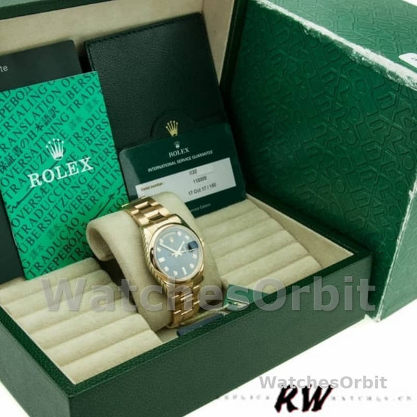 Replique Rolex Day-Date 36mm Unisex-118208-Blue Cadran Diamant Bleu