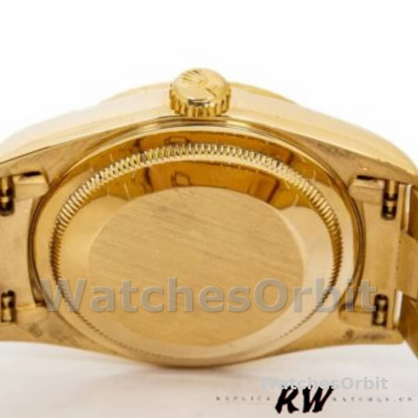 Replique Rolex Day-Date 36mm Unisex-118208-Cadran champagne-horloges en chiffres arabes-or jaune champagne