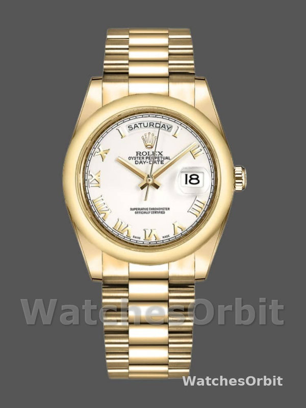 Rolex Day-Date 118208 Mother of Pearl Roman Numeral Dial 36mm Unisex Replica Watch