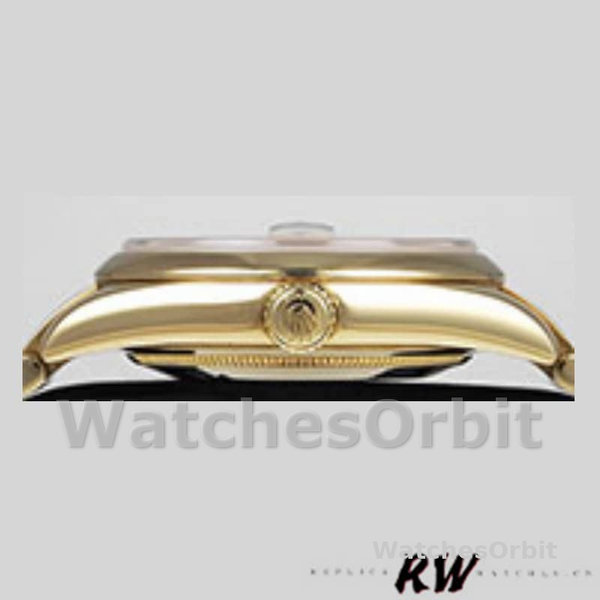 Replique Rolex Day-Date 36mm Unisex-118208-Cadran argenté-Or jaune argenté