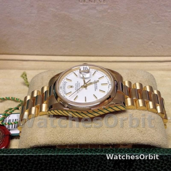 Replique Rolex Day-Date 36mm Unisex-118208-White Dial White unisexe