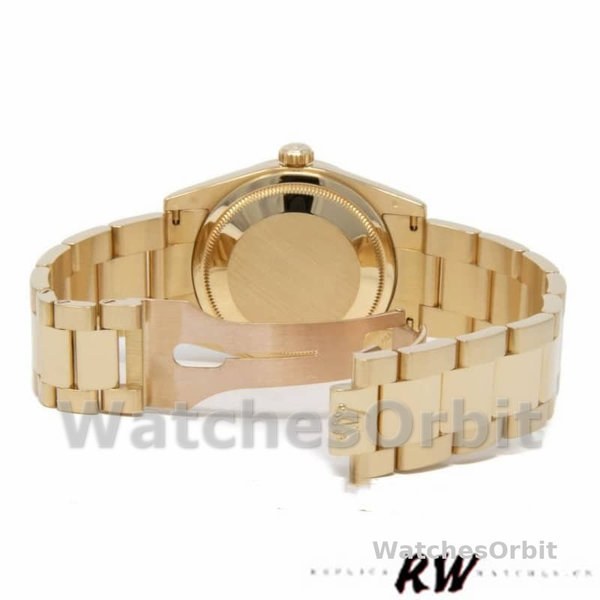 Replique Rolex Day-Date 36mm Unisex-118208-Cadran blanc-Or jaune Blanc