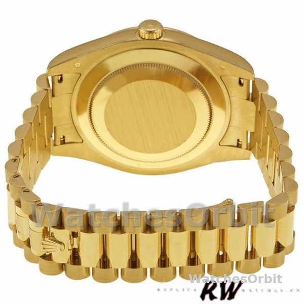 Replique Rolex Day-Date 36mm Unisex-118208-Or jaune Cadran bleu diamant Bleu