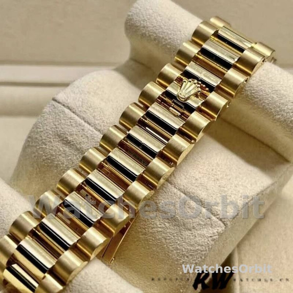 Replique Rolex Day-Date 36mm Unisex-118208-Or jaune Cadran bleu diamant Bleu