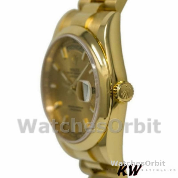 Replique Rolex Day-Date 36mm Unisex-118208-Or jaune Cadran champagne Champagne