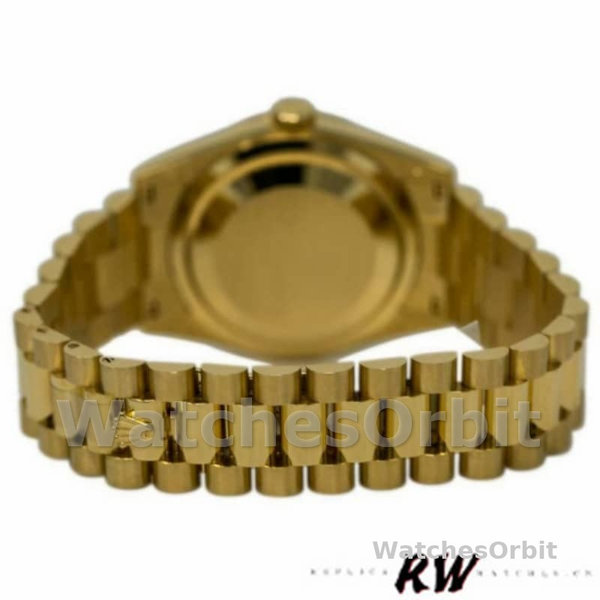 Replique Rolex Day-Date 36mm Unisex-118208-Or jaune Cadran champagne Champagne