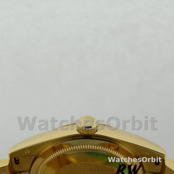 Replica Rolex Day-Date 36mm unisex-118208-geel goud-metoriet grijs met diamant wijzerplaat