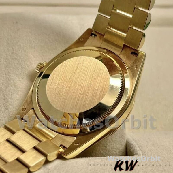 Replique Rolex Day-Date 36mm Unisex-118208-Or jaune-Mère de Perle-Diamant Cadran MOP