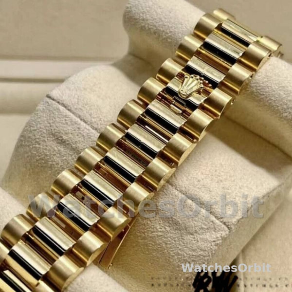 Replique Rolex Day-Date 36mm Unisex-118208-Or jaune-Numéro romain Pyramide-Cadran Ivoire Ivoire