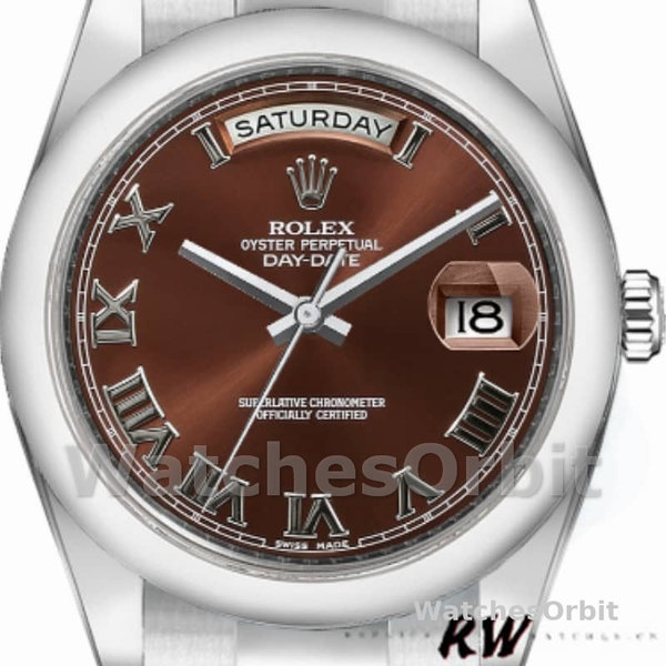 Replica Rolex Day-Date 36mm Unisex-118209-Chocoladebruin-Diamanten wijzerplaat Chocoladebruin<br />