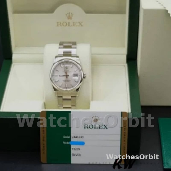 Replica Rolex Day-Date 36mm Unisex-118209-Zilveren wijzerplaat Zilver