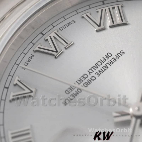 Replica Rolex Day-Date 36mm Unisex-118209-Zilver Romeinse cijfers Wijzerplaat-Automatisch Zilver