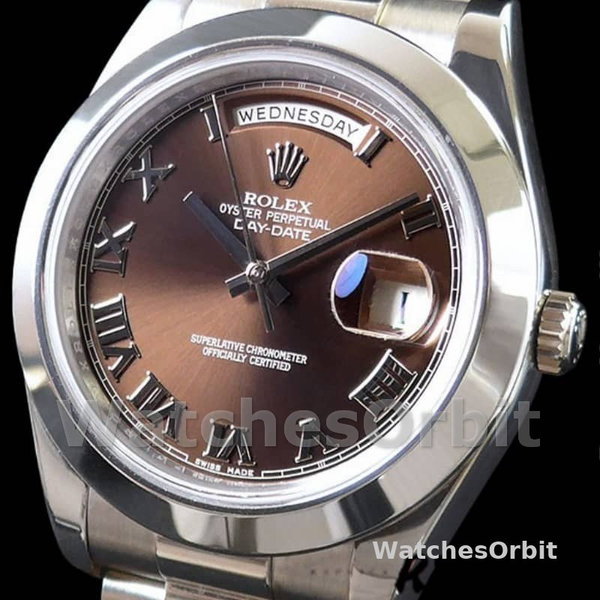 Replica Rolex Day-Date 36mm unisex-118209-Witgoud-Chocoladebruine wijzerplaat Chocoladebruin<br />