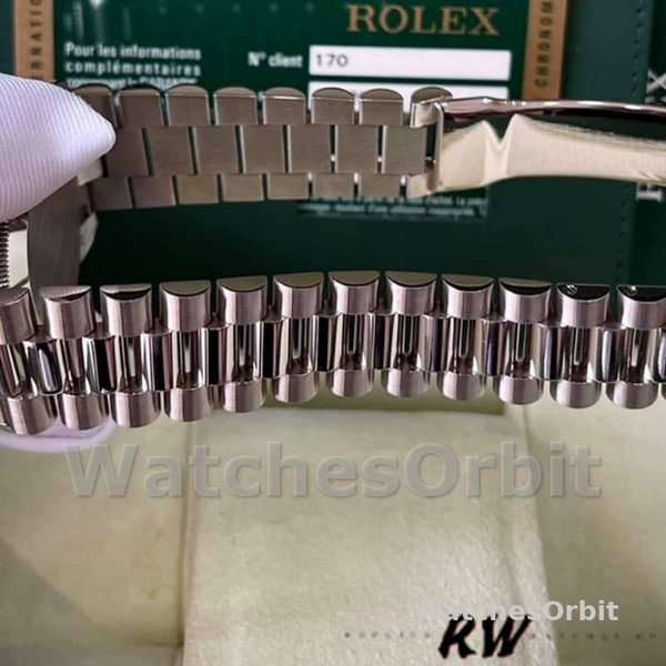 Replica Rolex Day-Date 36mm unisex-118209-Witgoud-Chocoladebruine wijzerplaat Chocoladebruin<br />