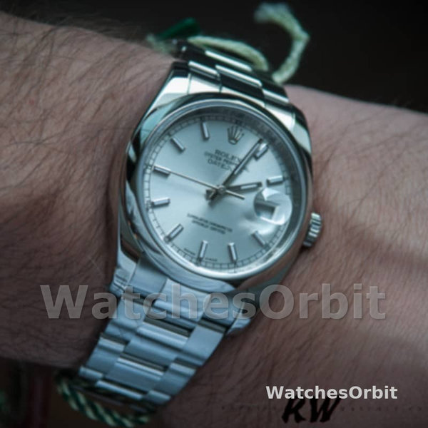 Replica Rolex Day-Date 36mm Unisex-118209-Wit Gold-Oyster Armband-Witte Wijzerplaat Wit<br />