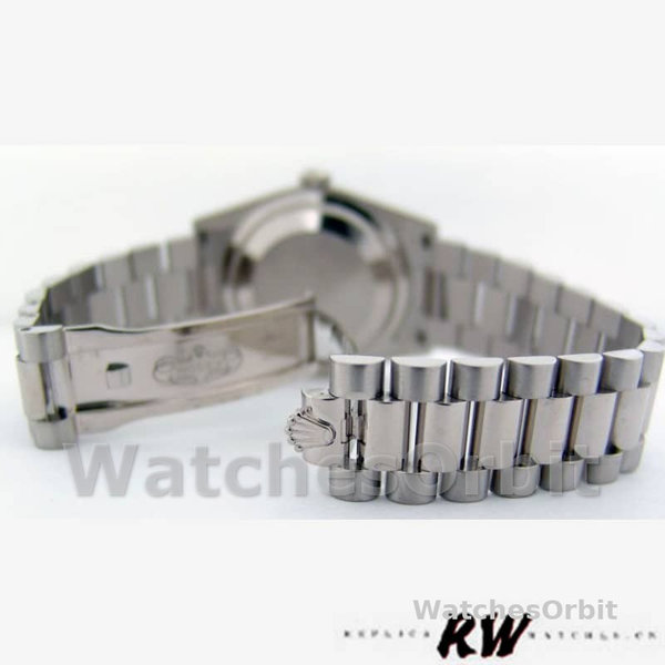 Replica Rolex Day-Date 36mm Unisex-118209-Wit Gold-Oyster Armband-Witte Wijzerplaat Wit<br />