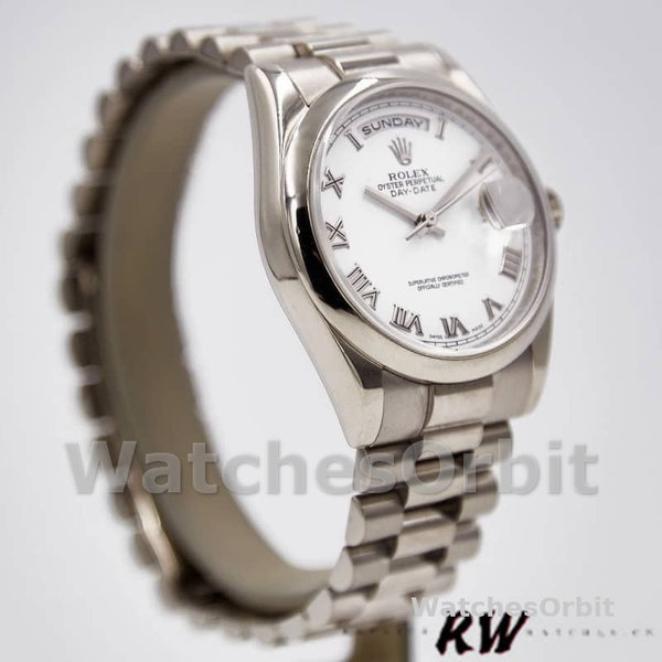 Replica Rolex Day-Date 36mm unisex-118209-Witgoud-Witte wijzerplaat Wit<br />