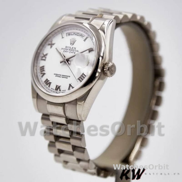 Replica Rolex Day-Date 36mm unisex-118209-Witgoud-Witte wijzerplaat Wit<br />