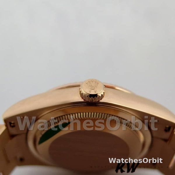 Replica Rolex Day-Date 36mm Unisex-118235-Zwarte wijzerplaat-Gefleerde lunette Zwart