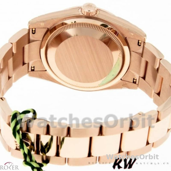 Replica Rolex Day-Date 36mm Unisex-118235-Zwarte wijzerplaat-Gefleerde lunette Zwart