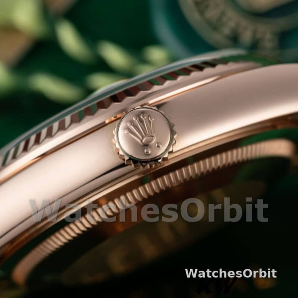 Replica Rolex Day-Date 36mm unisex-118235-Everose Goud-Meteoriet Diamanten Wijzerplaat Meteoriet