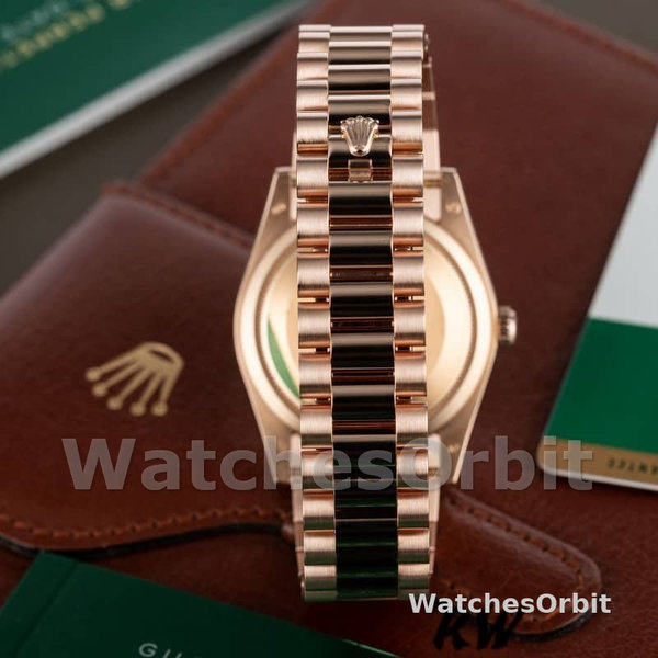 Replica Rolex Day-Date 36mm unisex-118235-Everose Goud-Meteoriet Diamanten Wijzerplaat Meteoriet