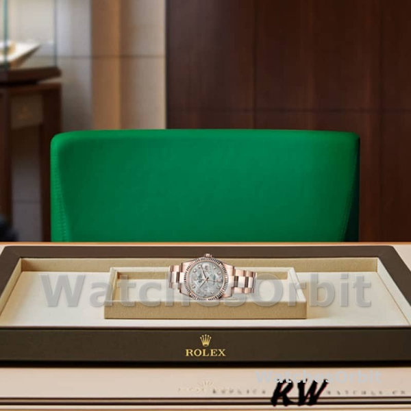 Replica Rolex Day-Date 36mm Unisex-118235-Meteoriet Diamanten Wijzerplaat Meteoriet