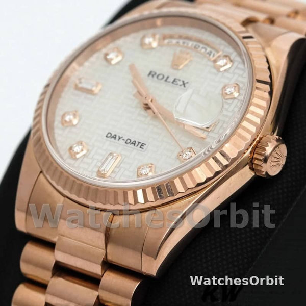 Replica Rolex Day-Date 36mm Unisex-118235-Parelmoer-Witte Wijzerplaat MOP