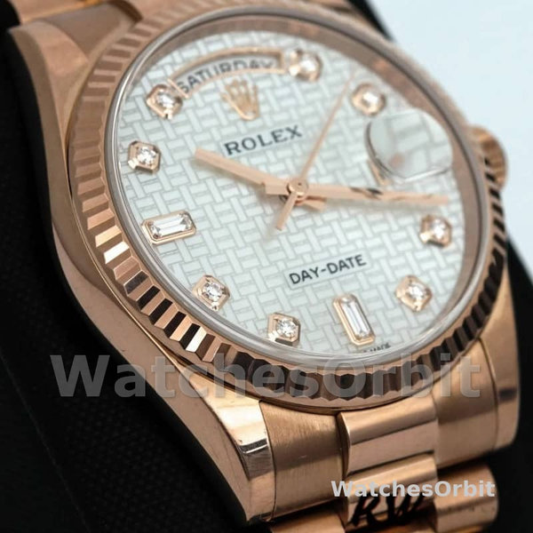 Replica Rolex Day-Date 36mm Unisex-118235-Parelmoer-Witte Wijzerplaat MOP
