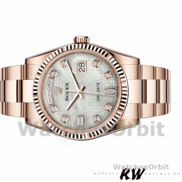 Replica Rolex Day-Date 36mm Unisex-118235-Parelmoer-Witte Wijzerplaat MOP